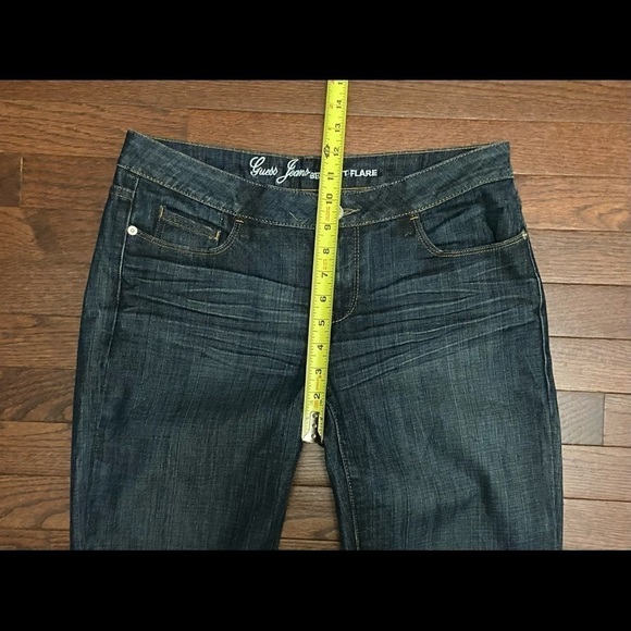 Guess Belmont Flare Womens 32 Stretch Denim Jeans Dark Wash Blue - Picture 8 of 12